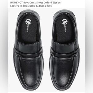 HOMEHOT Boys Dress Shoes Black Oxford Slip-On Loafers Size 3